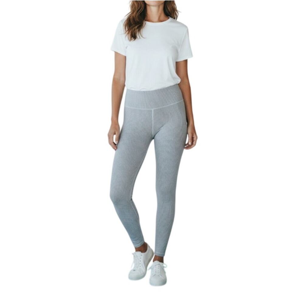 GOOD AMERICAN Seamless Wide Rib Leggings Women Sz 1/2 Athletic Outdoor Yoga NWT